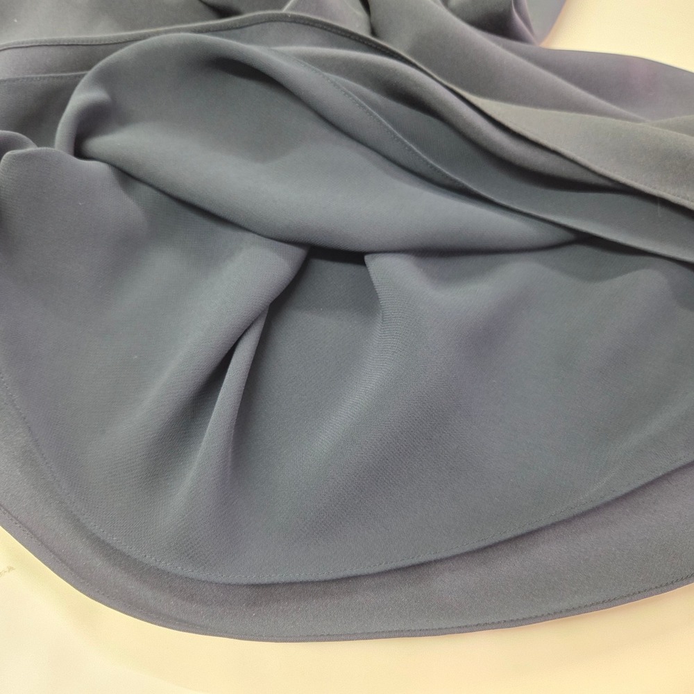 J. Crew Silk V-Neck Midi Dress Womens 6 Navy Blue Sophia A-Line Cocktail Wedding - Picture 11 of 12